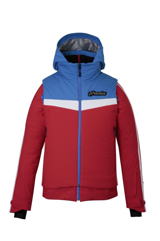 Phenix Retro Formula Vest on Jacket, red